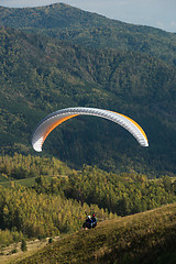 Image showing Paragliding in mountains