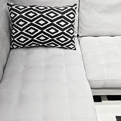 Image showing White elegant sofa with decorative cushion