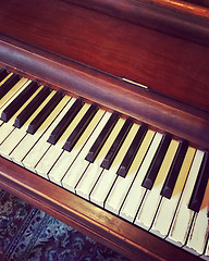 Image showing Close-up of a classical piano