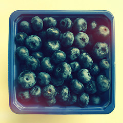 Image showing Blueberries in retro light
