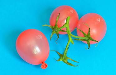 Image showing Ripe red cherry tomatoes branch 