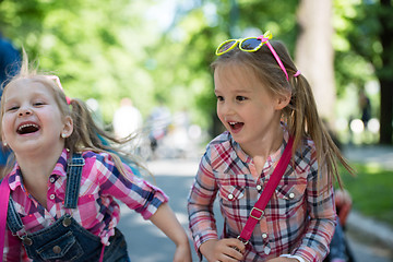 Image showing little girls  in the Park