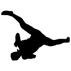 Image showing Black Silhouettes breakdancer on a white background