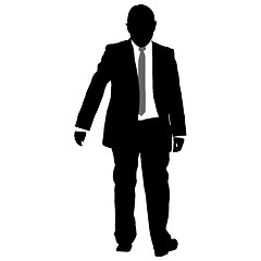 Image showing Silhouette businessman man in suit with tie on a white background. illustration