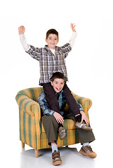 Image showing Two happy brothers