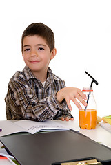 Image showing Boy doing homework