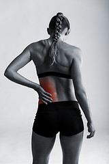Image showing Feeling pain it my backs