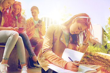 Image showing student girl suffering of classmates mockery