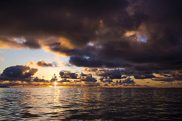 Image showing Sunset colors of Seychelles