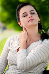 Image showing Business woman in summer park