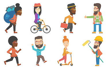 Image showing Vector set of tourists and business characters.