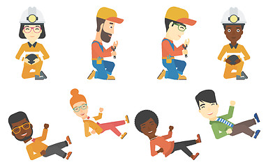 Image showing Vector set of illustrations with business people.