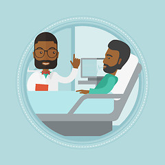 Image showing Doctor visiting patient vector illustration.