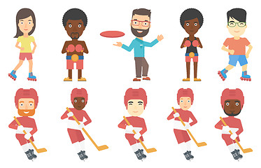 Image showing Vector set of sport characters.