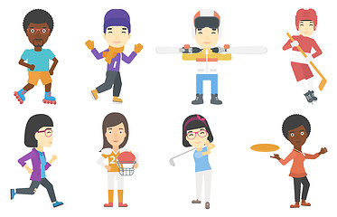 Image showing Vector set of sport characters.