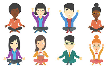 Image showing Vector set of musicians and business characters.