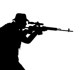 Image showing Riflemen silhouette