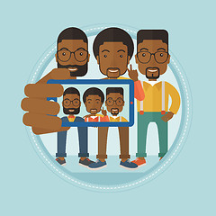 Image showing Friends making selfie vector illustration.