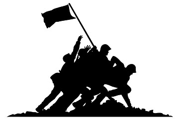 Image showing Soldiers with flag