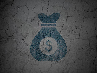 Image showing Business concept: Money Bag on grunge wall background