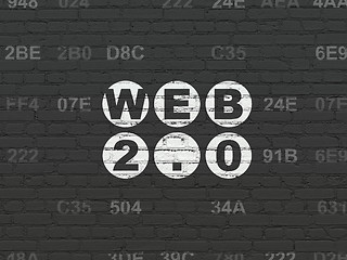 Image showing Web design concept: Web 2.0 on wall background