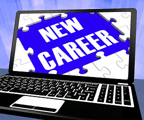 Image showing New Career On Laptop Showing New Employment