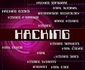 Image showing Hacking Word Represents Crime Malware And Security