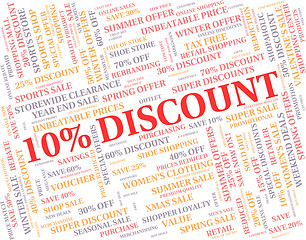 Image showing Ten Percent Off Represents Discounts Reduction And Clearance