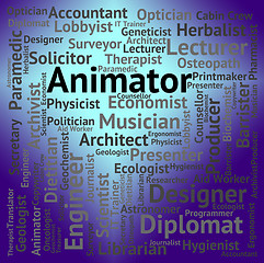 Image showing Animator Job Represents Word Hire And Career