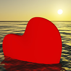 Image showing Heart Sinking Showing Loss Of Love And Broken Heart