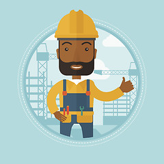 Image showing Builder giving thumb up vector illustration.