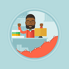 Image showing Cheerful office worker vector illustration.