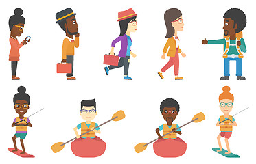 Image showing Set of tourists business and sport characters.