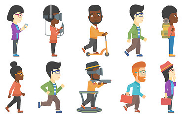 Image showing Vector set of tourists and business characters.