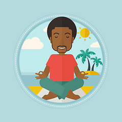 Image showing Man meditating in lotus pose vector illustration.