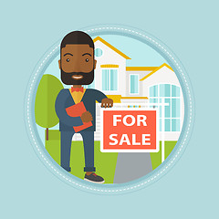 Image showing Real estate agent offering house.