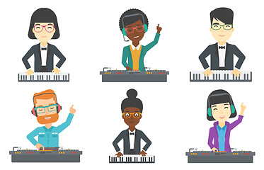 Image showing Vector set of musicians characters.