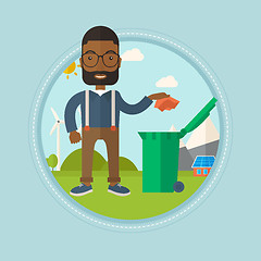 Image showing Man throwing away trash vector illustration.