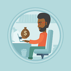 Image showing Man earning money from online business.