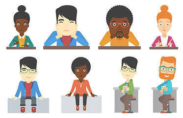 Image showing Vector set of bar customer and business characters