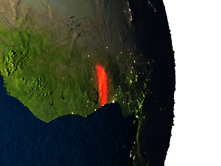 Image showing Togo from space during dusk