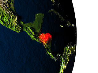 Image showing Honduras from space during dusk