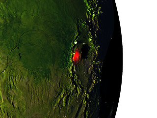 Image showing Rwanda from space during dusk