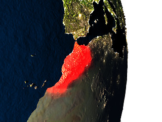 Image showing Morocco from space during dusk