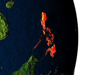 Image showing Philippines from space during dusk