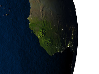 Image showing Guinea from space during dusk