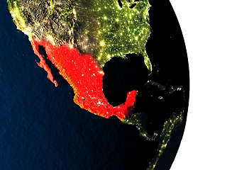 Image showing Mexico from space during dusk