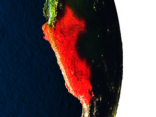 Image showing Peru from space during dusk