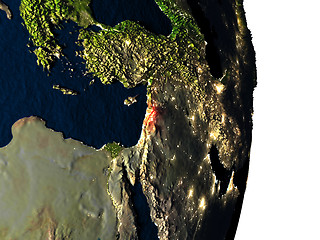 Image showing Lebanon from space during dusk
