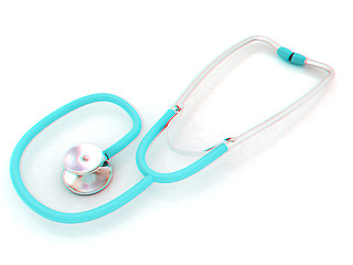 Image showing stethoscope. 3d illustration. Anaglyph. View with red/cyan glass